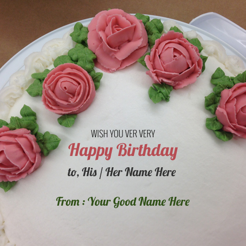 Romantic Birthday Cake For Lover With Name