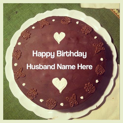 Happy Birthday Cake For Husband  With Name