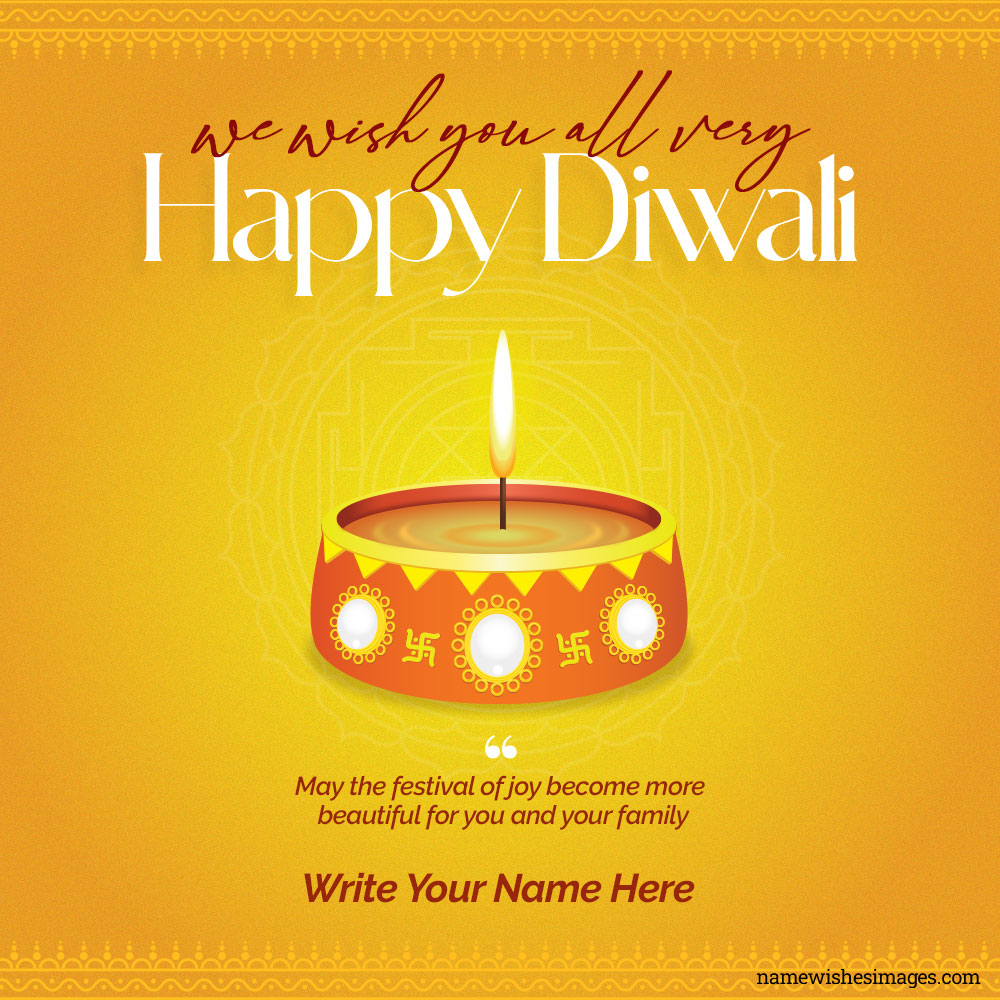 Create personal Name Diwali greeting￼